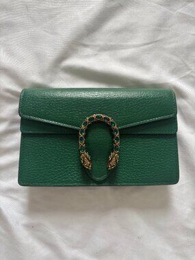 Gucci  Dionysus Green Super Mini Wallet Chain